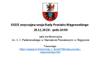 Ogłoszenie o XXIII zwyczajnej sesji Rady Powiatu Węgrowskiego