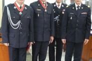 Odznaczeni. Od lewej: Dh Stanisław Rybak, Komendant PSP Jarosław Soszyński, Prezes Ryszard Gajewski i Gen. Wiesław Leśniakiewicz (galeria: 5)