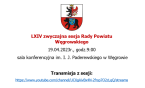 Ogłoszenie o LXIV zwyczajnej sesji Rady Powiatu Węgrowskiego