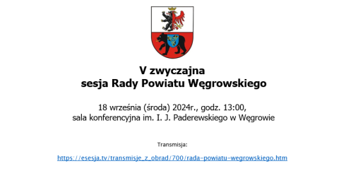 V zwyczajna sesja Rady Powiatu Węgrowskiego