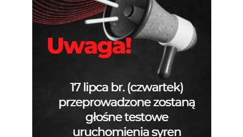 Testowe uruchomienia syren alarmowych