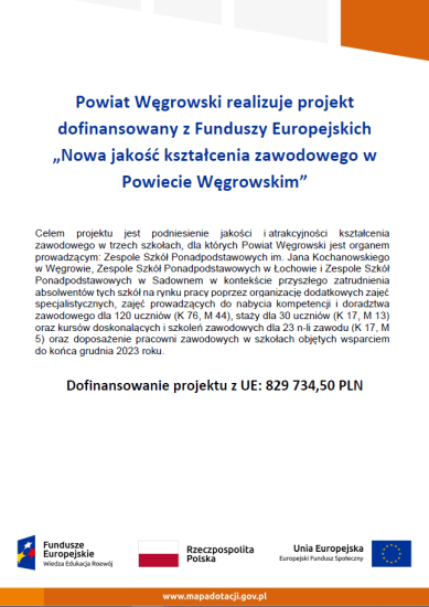 Nowa jakość kształcenia zawodowego w Powiecie Węgrowskim (galeria: 1)