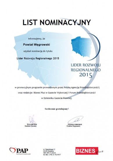 List nominacyjny - LRR 2015 - Powiat Węgrowski (galeria: 1)