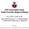 Ogłoszenie o VIII zwyczajnej sesji Rady Powiatu Węgrowskiego